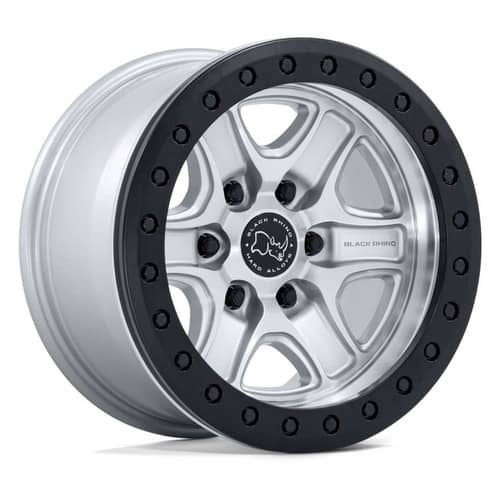 Black Rhino Echo Trail Lock BR200 17x8.5 6x139.7 25 ET 106.1 CB Silver Machined (BR200SD17856825)