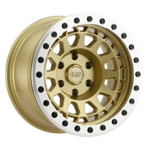 Black Rhino Primm Beadlock Matte Gold w/Mach Ring & Black Bolts (1785PRM-85127L71)