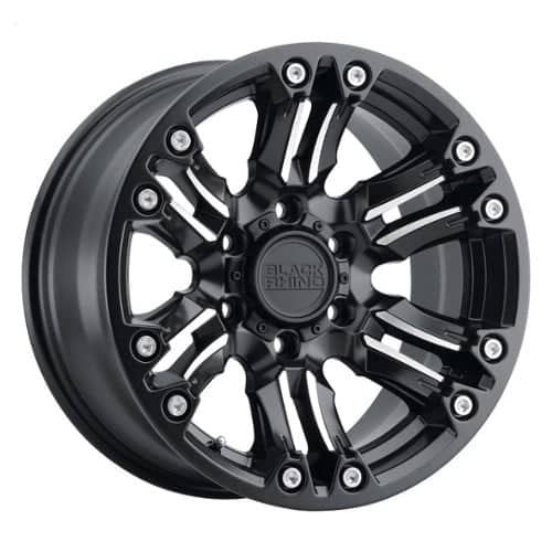 Black Rhino Asagai 18x9.5 6x139.7 -18 ET 112.1 CB Matte Black W/Machined Spoke & Stainless Bolts (1895ASG-86140M12)
