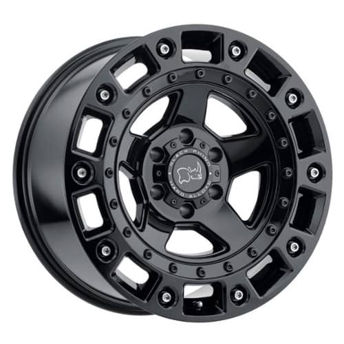 Black Rhino Cinco 17x9.5 6x139.7 -18 ET 112.1 CB Gloss Black with Stainless Bolt (1795CNC-86140B12)