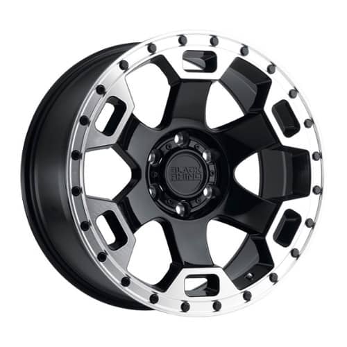 Black Rhino Gauntlet Gloss Black W/Mirror Machined Lip Edge (1785GLT-85127B71)