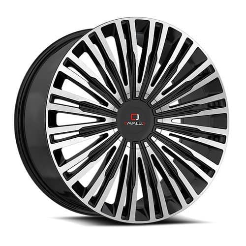 Cavallo CLV-48 22x9.5 5x115/5x120 15 ET 74.1 CB Gloss Black Machined (CLV4822955115120+15BM)