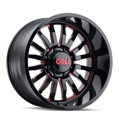Cali Off-Road Summit 9110 Gloss Black/Red Milled Spokes (9110-2278BTR)