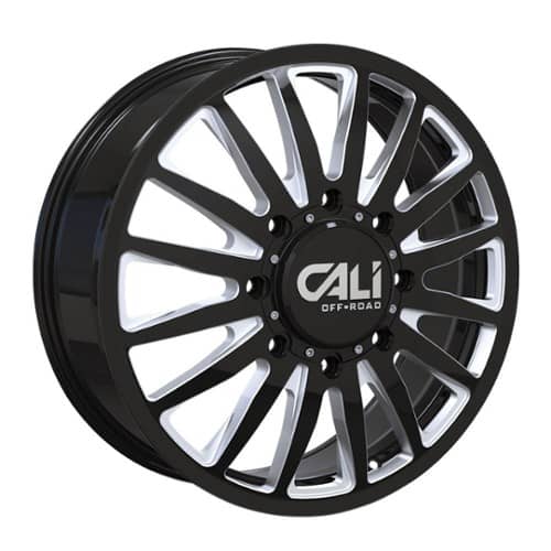 Cali Off-Road Summit Dually 9110D Front Gloss Black Milled Spokes (9110D-2881BMF115)