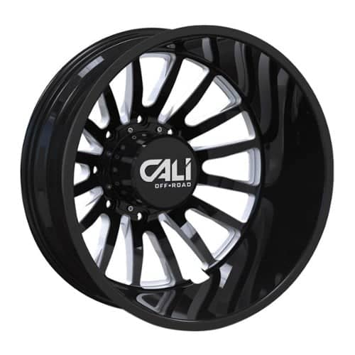 Cali Off-Road Summit Dually 9110D Rear 22x8.25 8x210 -232 ET 154.2 CB Gloss Black Milled Spokes (9110D-22879BMR232)