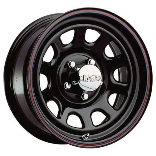 Cragar 342 D Window 15x8 6x139.7 6 ET 108.7 CB Gloss Black w/Red & Blue Stripe (3425860P)