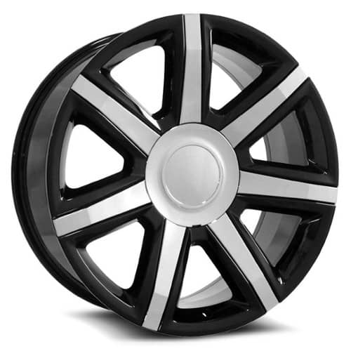 O.E. Revolution D-05 24x10 6x139.7 31 ET 78.1 CB Black w/ Chrome Inserts (D052410655+31GB)