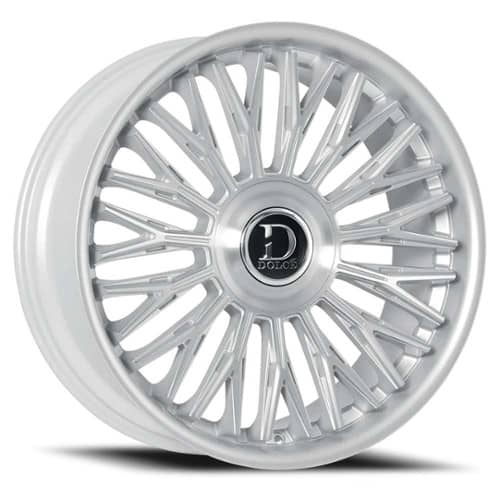 Dolce Lusso 24x10 6x135 / 6x139.7 25 ET 87.1 CB Gloss Silver/Brushed Face/Stainless Lip (LUSSO241036GSBF25)