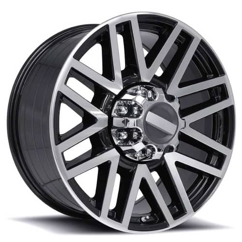 Factory Reproductions FR 751 Super Duty Closed Cap 22x9 8x170 40 ET 125 CB Gloss Black/Machined Face (751290407007)