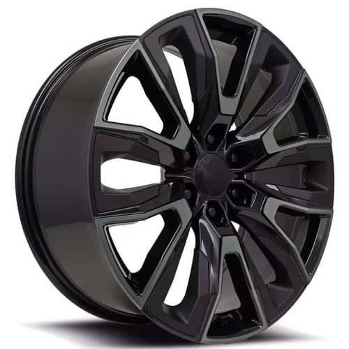 Factory Reproductions Fr207 Gmc Split 6 22x9 6x139.7 28 ET 78.1 CB Black Machined/Inserts (207290286518)