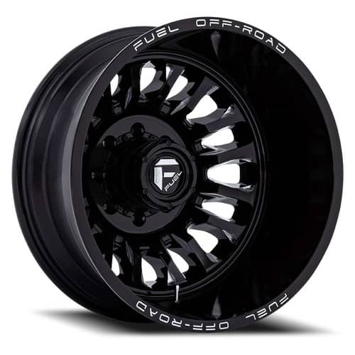 Fuel Arc Dually D868 Rear 20x8.25 8x165.1 -201 ET 121.6 CB Gloss Black Milled (D86820827225)