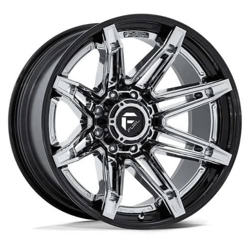 Fuel Brawl FC401 22x12 6x135 -44 ET 87.1 CB Chrome w/Gloss Black Lip (FC401PB22126344N)