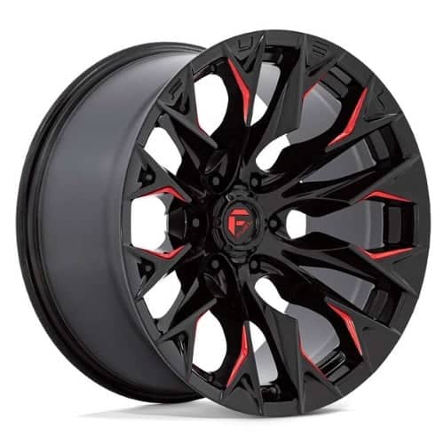 Fuel D823 Flame 6 Gloss Black Milled w/Candy Red (D82320908950)