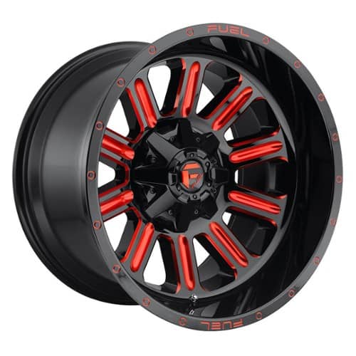 Fuel Hardline D621 18x9 5x114.3/5x127 1 ET 78.1 CB Gloss Black with Candy Red (D62118902650)