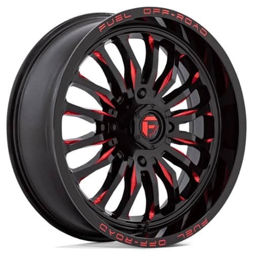 Fuel UTV D822 Arc Gloss Black Milled w/Red Tint (D8221870A644)