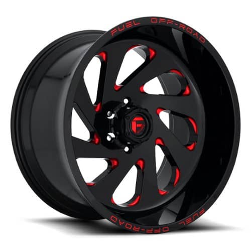 Fuel Vortex D638 22x12 6x135 -44 ET 87.1 CB Gloss Black with Candy Red (D63822208947)