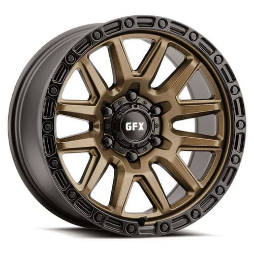 G-FX TR-26 18x9 6x139.7 0 ET 106.2 CB Bronze w/Black Lip & Matte Black Bolts (T26890613900BRB)