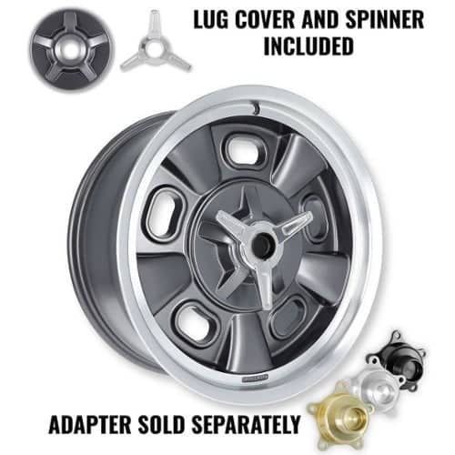 Halibrand Indy Roadster 19x8.5 5x127 12 ET 78.3 CB Anthracite - Semi Gloss Clearcoat (HB002-004)