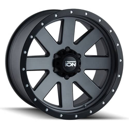 Ion Alloy 134 17x8.5 5x127 -6 ET 83.8 CB Matte Gunmetal W/Matte Black Beadlock (134-7873MG6)