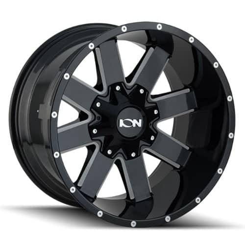 Ion Alloy 141 20x9 8x180 18 ET 124.1 CB Black W/Milled Spokes (141-2978M18)