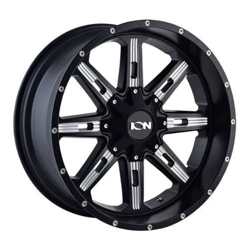 Ion Alloy 184 20x9 5x139.7/5x150 18 ET 110 CB Satin Black w/Milled Spokes (184-2997M18)