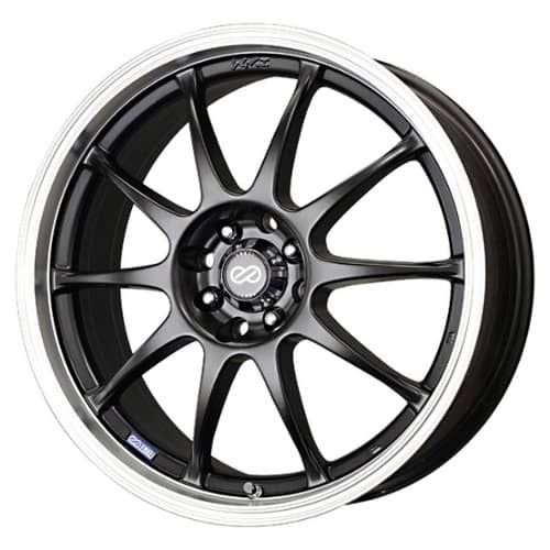 Enkei J10 18x7.5 5x100/5x114.3 38 ET 72.56 CB Matte Black with Machined Lip (409-875-12BK)