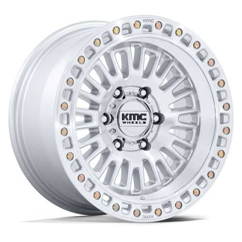KMC KM554 Aztec 17x8.5 6x120 0 ET 66.9 CB Gloss Silver w/Machined Face (KM554SD17857700)