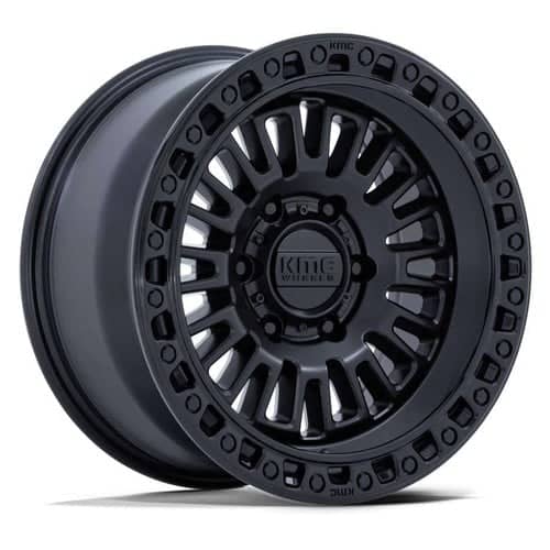 KMC KM554 Aztec 17x8.5 6x120 25 ET 66.9 CB Matte Black w/Gloss Black Lip (KM554MB17857725)