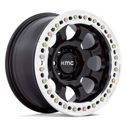 KMC KM237 Riot Beadlock Satin Black w/Machined Ring (KM237MD17855000)