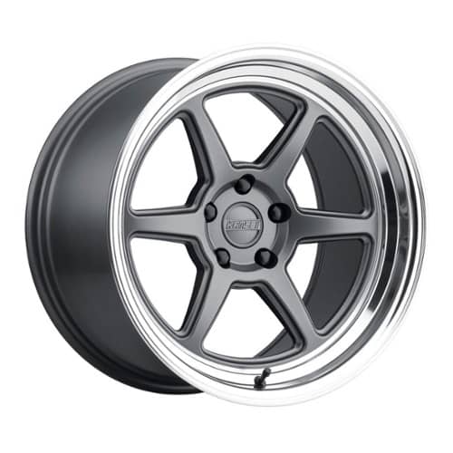 Kansei Roku 18x10.5 5x112 12 ET 66.6 CB Matte Gray w/Bright Machined Lip (K14G-181517+12)