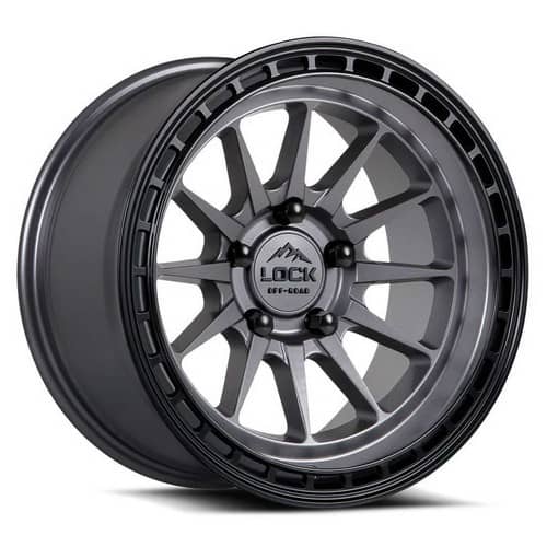 Lock Off-Road Baja 17x8 6x130 38 ET 84.1 CB Matte Grey w/Matte Black Ring (BAJA7860MG)