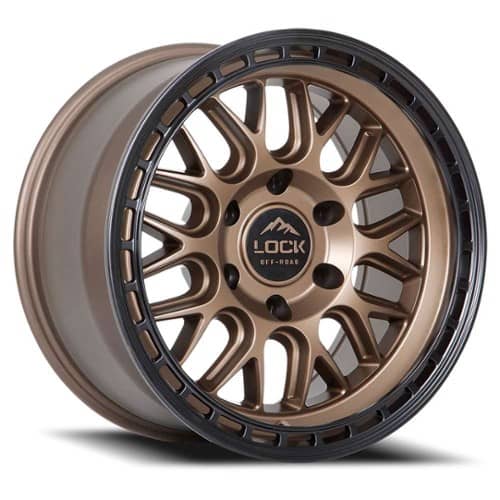 Lock Off-Road Onyx 17x9 6x139.7 -12 ET 106.2 CB Matte Bronze with Matte Black Ring (ONYX7969MRMBR12N)