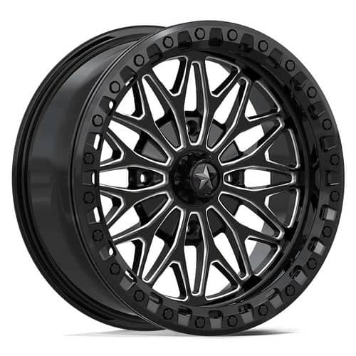 MSA Offroad MA53 Bolo UTV Beadlock 15x7 4x137 38 ET 110.1 CB Gloss Black Milled (MA053BE15704838)