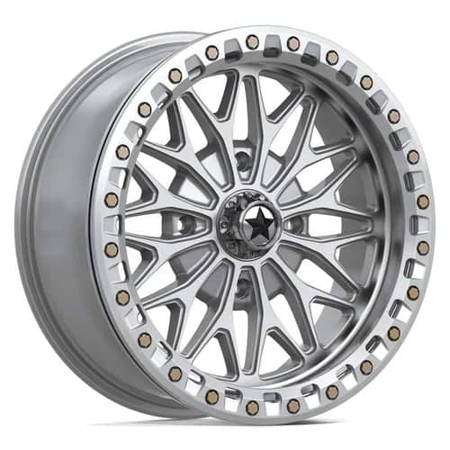 MSA Offroad MA53 Bolo UTV Beadlock 15x7 4x137 38 ET 110.1 CB Gloss Silver/Machined (MA053SD15704838)