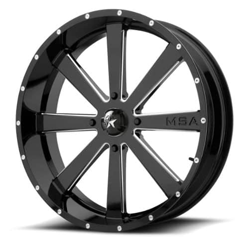 MSA Offroad M34 Flash 18x7 4x137 0 ET 112 CB Gloss Black Milled (M34-018737M)