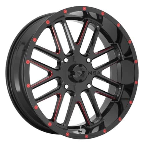 MSA Offroad M35 Bandit Gloss Black Milled with Red Tint (M35-018737R)