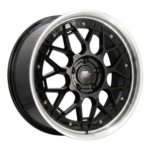 MST MT03 19x8.5 5x120 35 ET 73.1 CB Glossy Black w/Machined Lip (03-98512-35-BLKL)