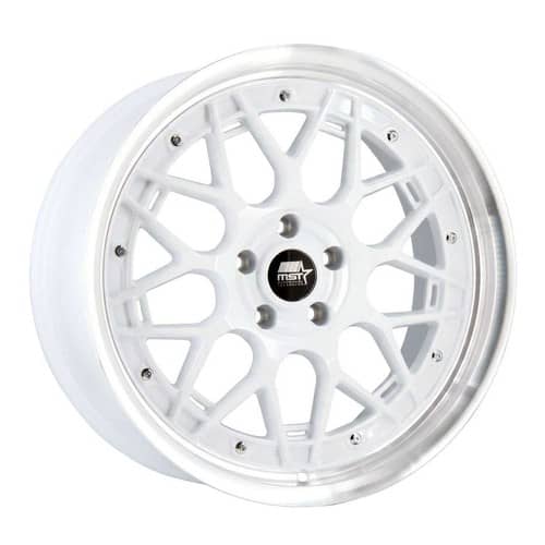MST MT03 19x8.5 5x114.3 35 ET 73.1 CB White w/Machined Lip (03-98565-35-WHTL)