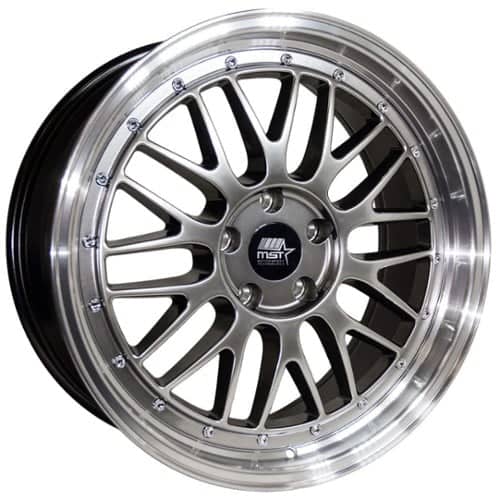 MST LeMan 19x8.5 5x114.3 35 ET 73.1 CB Hyper Black w/Machined Lip (23-98565-35)
