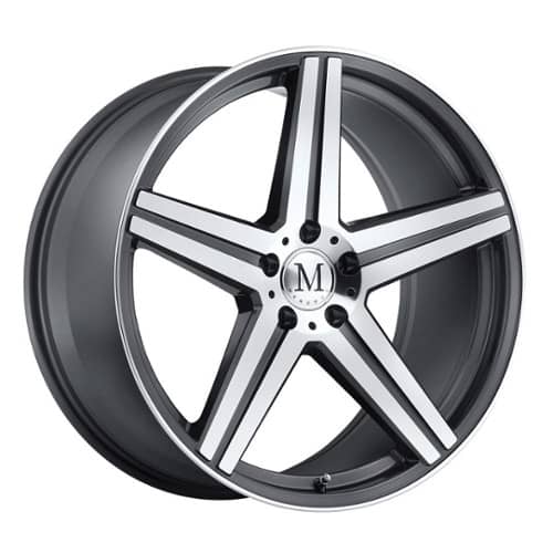 Mandrus Estrella 18x8.5 5x112 43 ET 66.6 CB Gunmetal W/Mirror Cut Face & Lip Edge (1885MAE435112G66)