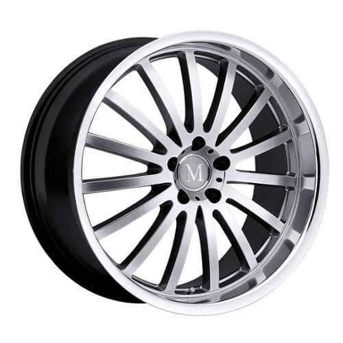 Mandrus Millennium 19x9.5 5x112 25 ET 66.6 CB Hyper Silver W/Mirror Cut Lip (1995MAM255112S66)