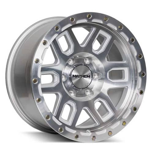 Mayhem 8304 Delta 17x9 6x139.7 -12 ET 106 CB Machined with Silver Window (8304-7983M12)