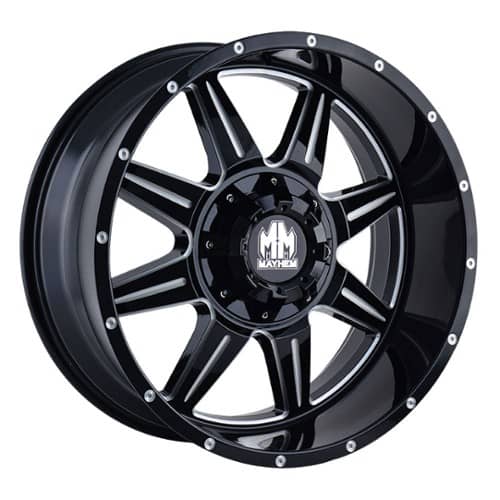 Mayhem 8100 Monstir Black w/Milled Spokes (8100-22137M)
