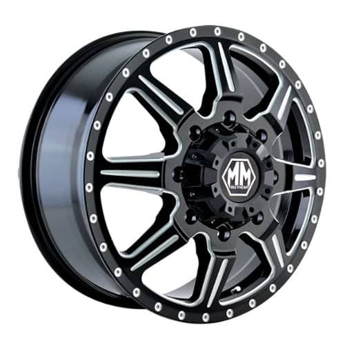 Mayhem 8101 Monstir Dually Front Black w/Milled Spokes (8101-9670MF)