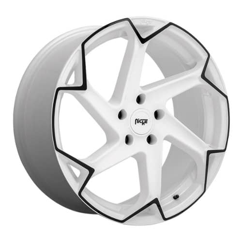 Niche M257 Flash 20x10.5 5x114.3 40 ET 72.7 CB Gloss White with Black (M257200565+40)