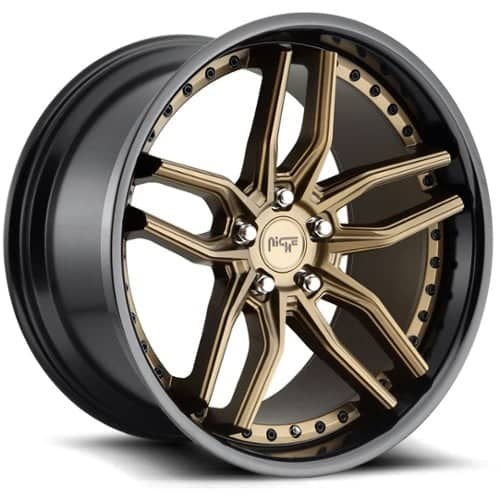Niche Methos M195 19x9.5 5x120 35 ET 72.56 CB Matte Bronze Black Bead Ring (M195199521+35)