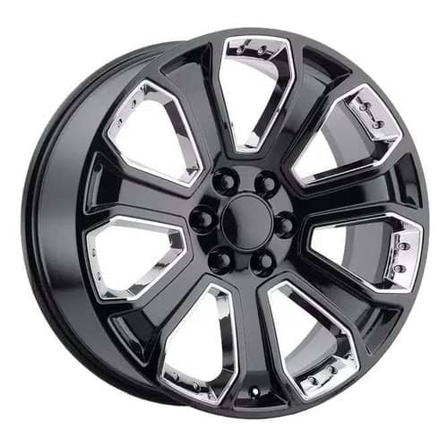 OE Creations 113 22x9 6x139.7 24 ET 78.1 CB Gloss Black w/Chrome Accents (113GC-2295824)