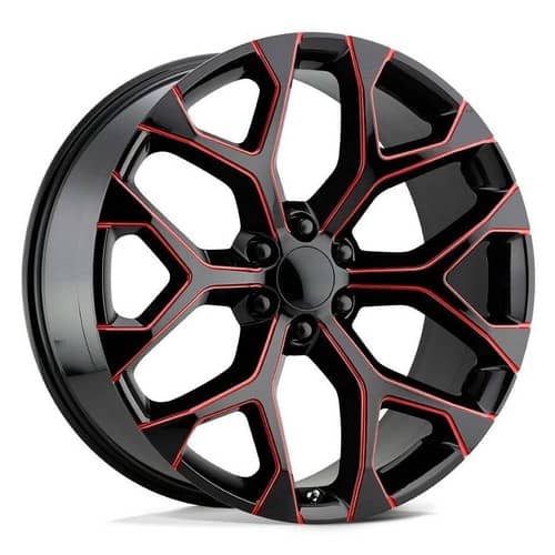 OE Performance 176 20x9 6x139.7 24 ET 78.1 CB Black Milled Red (176BMR-2098324)