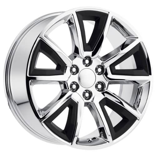 Performance Replicas PR168 22x9 6x139.7 24 ET 78.3 CB Chrome w/Matte Black Accents (168CM-2295824)