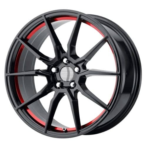 Performance Replicas PR193 20x10 5x114.3 40 ET 70.6 CB Gloss Black w/Red Underd Cut (193RS-216540)